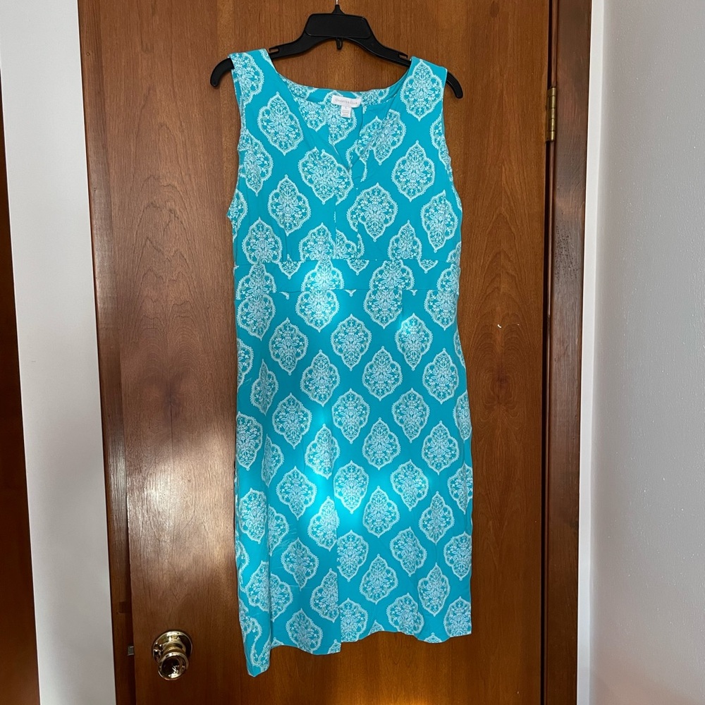 Charter Club light blue with white design dress. Size large.